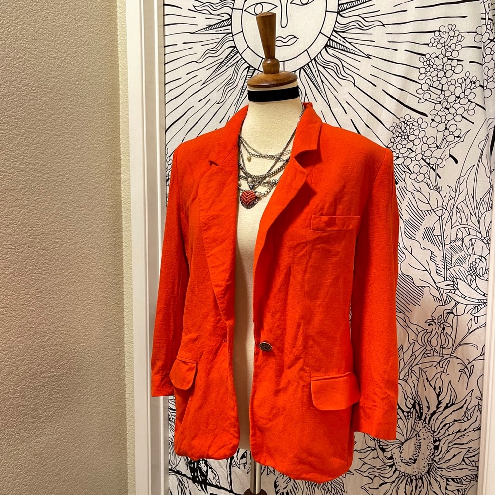 🌈 Wonderful Vintage pop Orange blazer - Picture 4 of 11